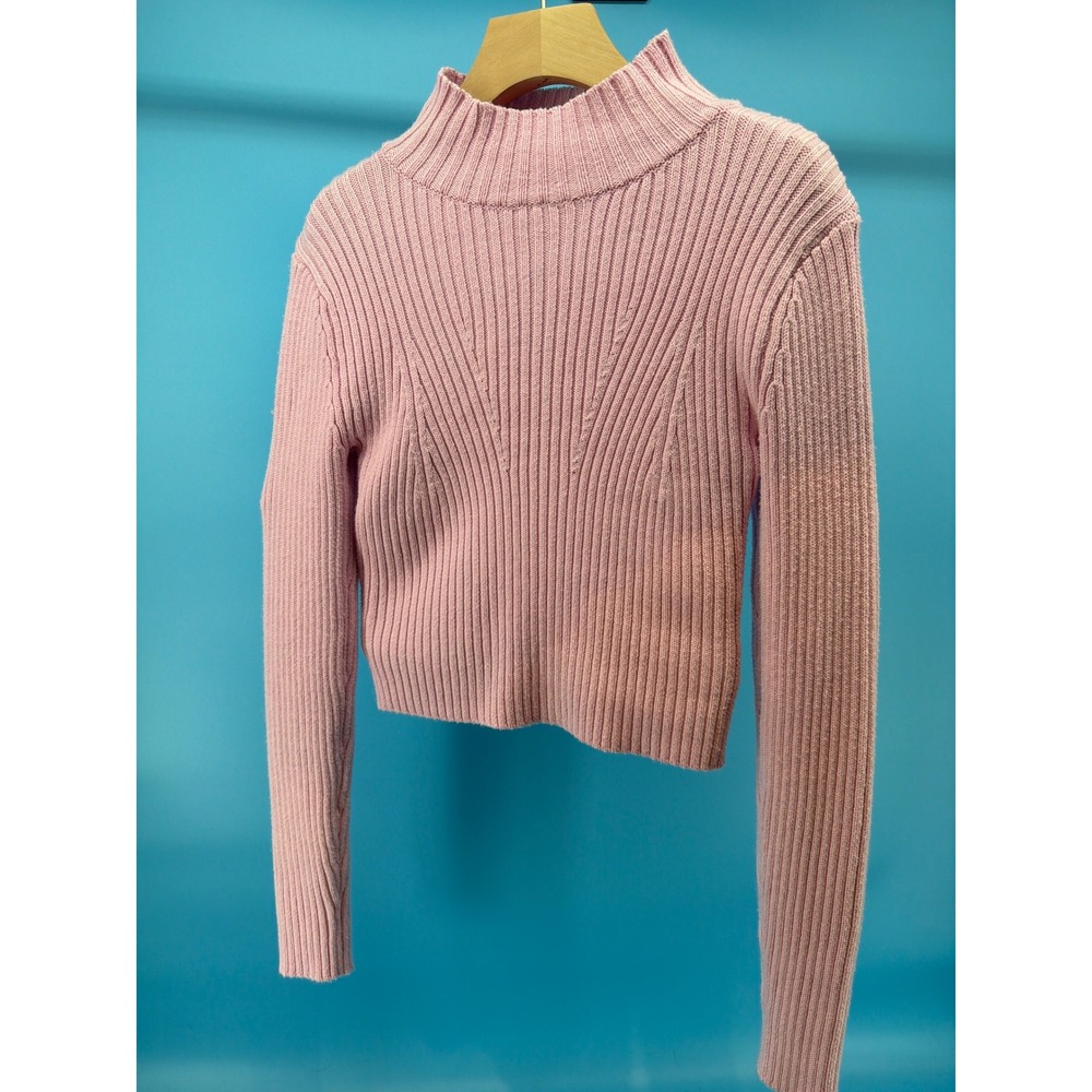 Happily Grey Pink Ribbed Knit Sweater and Midi Skirt Set Size Medium Mock Neck